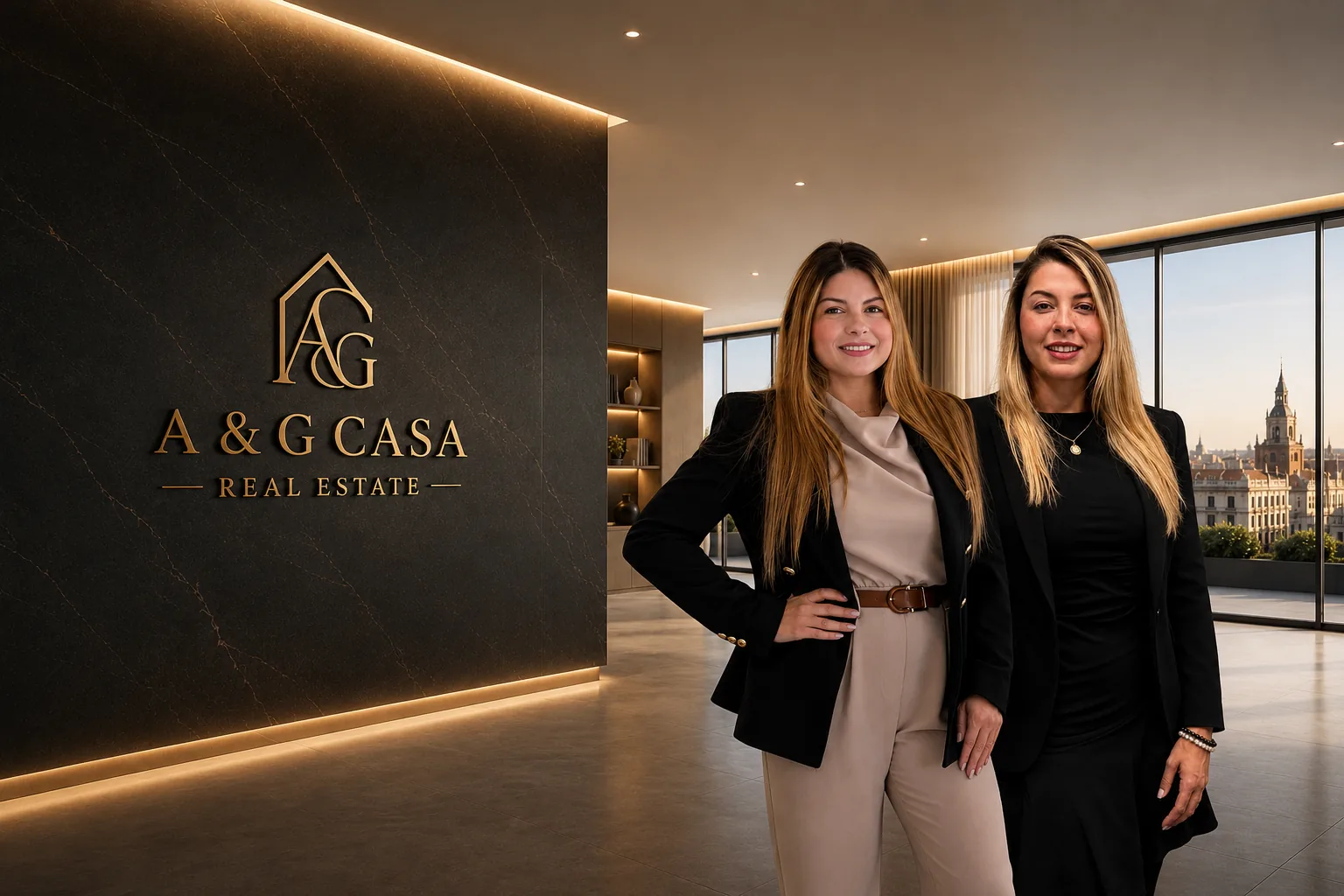 Ana y Gabriela en las oficinas de A&G Casa